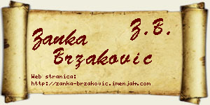 Žanka Brzaković vizit kartica